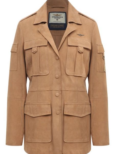 Кожаная куртка Aeronautica Militare коричневая