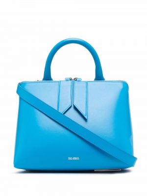 Кожени шопинг чанта The Attico синьо