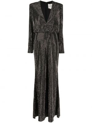 Černé křišťálové večerní šaty s výstřihem do v Roland Mouret