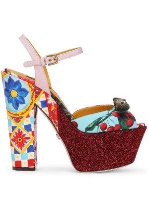 Sandalias con plataforma con estampado Dolce & Gabbana
