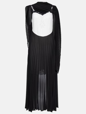 Midi šaty z polyesteru Christopher Kane - černá