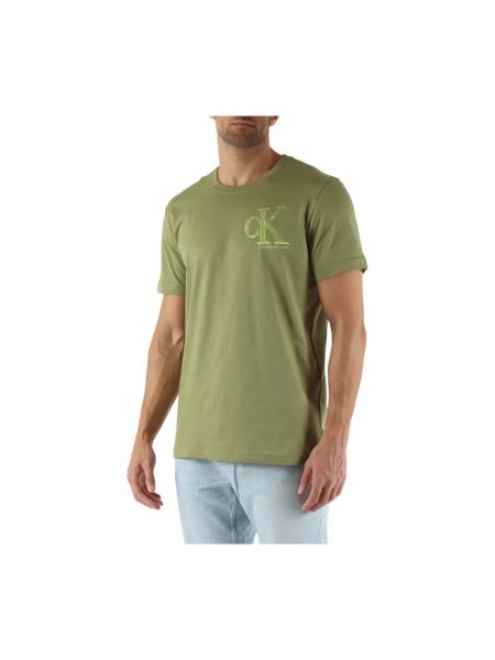 T-shirt aus baumwoll mit print Calvin Klein Jeans grün