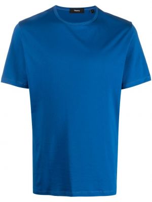 Bavlněné tričko Theory modré