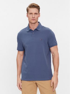Поло тениска с копчета Tommy Hilfiger синьо