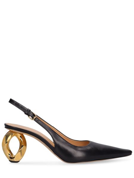 Pumpar med remmar i läder med slingback Jw Anderson svart