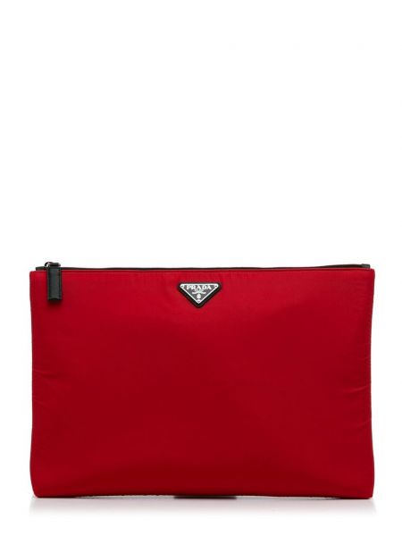 Clutch somiņa ar rāvējslēdzēju Prada Pre-owned sarkans