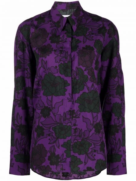 Camisa de flores con estampado Christian Wijnants violeta
