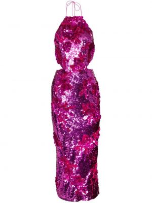 Коктейлна рокля с пайети Carolina Herrera розово
