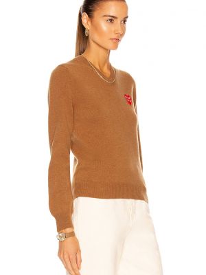 Пуловер с v-образным вырезом Comme Des Garçons коричневый