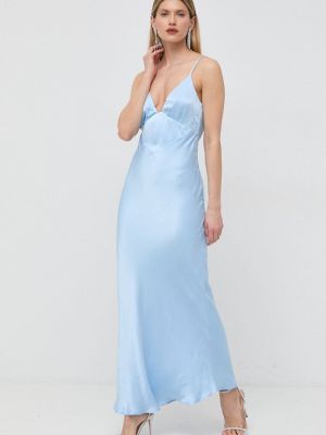 Dlouhé šaty Bardot modré