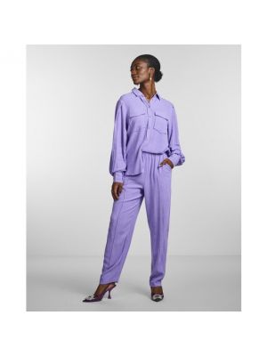 Pantalones rectos de lino Y.a.s violeta