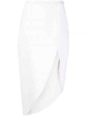 Aszimmetrikus gyapjú midi szoknya Michael Kors Collection fehér