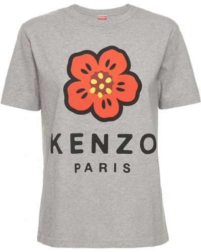 Bavlněné tričko s potiskem jersey Kenzo Paris bílé