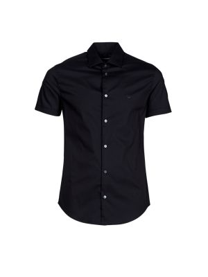 Košile s krátkými rukávy Emporio Armani černá