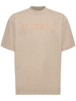 Džerzej bavlnené tričko s potlačou Fear Of God béžová
