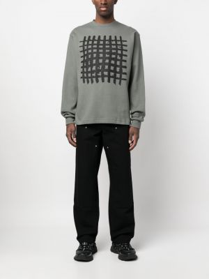 Jersey sweatshirt aus baumwoll mit print Gr10k grün