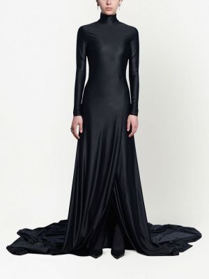 Drapované večerní šaty Balenciaga černé