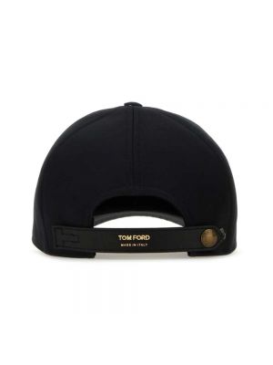 Gorra de algodón elegante Tom Ford negro