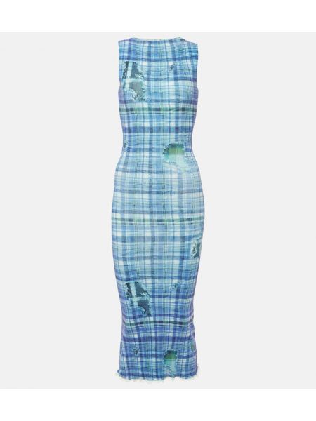 Midi haljina karirana Acne Studios plava