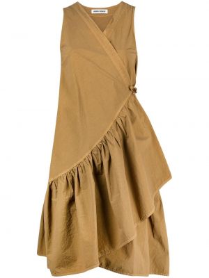 Платье миди с оборками Henrik Vibskov, коричневое