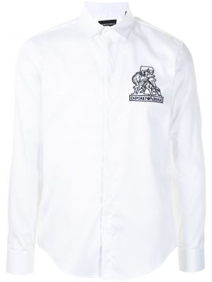 Camisa con bordado Emporio Armani blanco