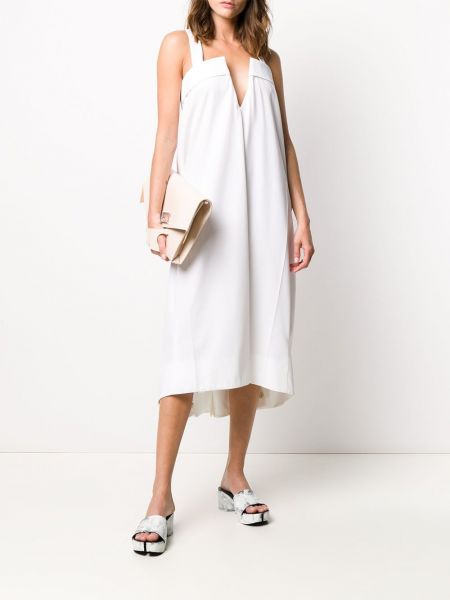Kleid mit v-ausschnitt Maison Margiela weiß