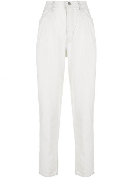 Pantalones rectos de cintura alta J Brand blanco