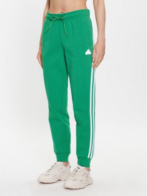 Pantaloni sport cu dungi Adidas verde