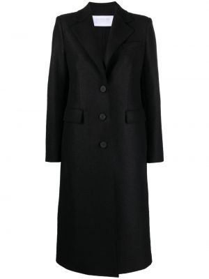 Vlněný kabát s knoflíky Harris Wharf London černý
