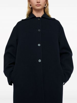 Kašmírový kabát Jil Sander modrý