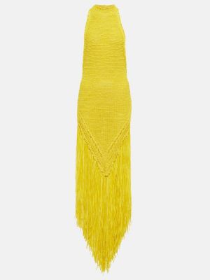 Sukienka midi z frędzli Alexandre Vauthier żółta
