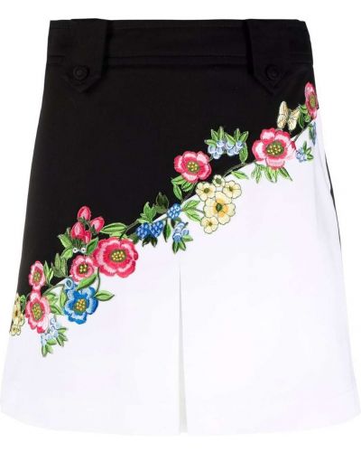 Falda con bordado de cintura alta de flores Vivetta blanco