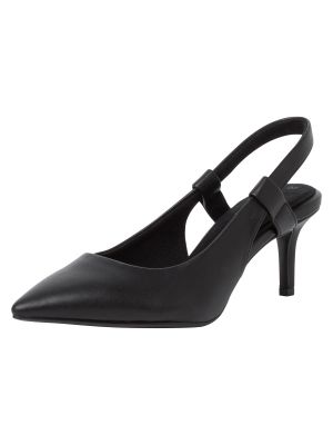 Полуотворени обувки с ток с отворена пета S.oliver черно