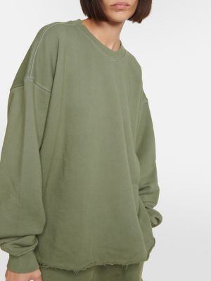 Medvilninis džemperis velvetinis Velvet žalia