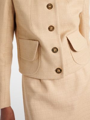 Giacca di cotone in tweed Patou beige