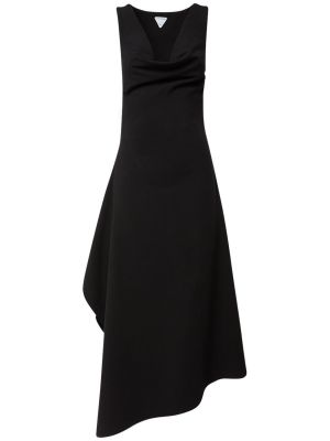 Sukienka asymetryczna bawełniane Bottega Veneta - сzarny