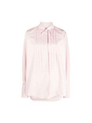 Bluzka bawełniana Jil Sander różowa