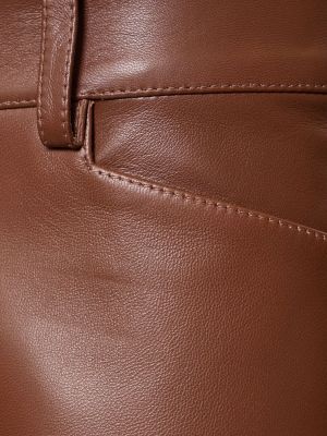 Iš natūralios odos klasikinės kelnės Chloé ruda