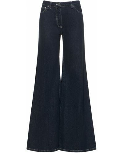 Bavlněné džíny s nízkým pasem relaxed fit Alberta Ferretti modré