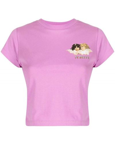 Укороченная футболка винтажная Fiorucci, фиолетовый