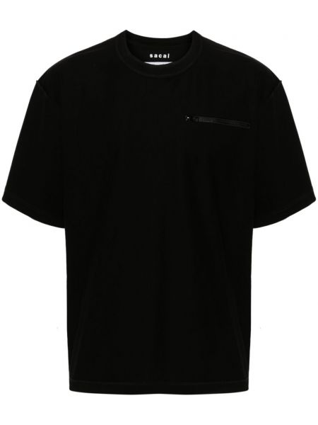 T-shirt di cotone Sacai nero