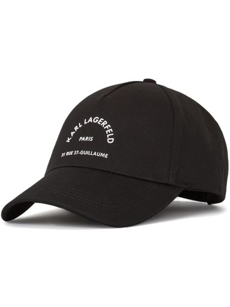 Raštuotas kepurė su snapeliu Karl Lagerfeld juoda