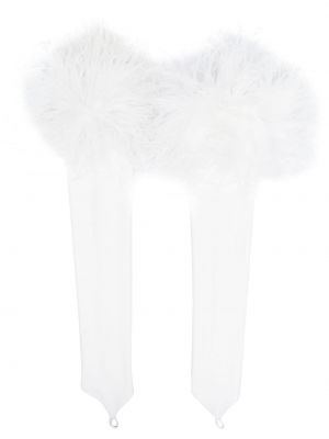 Guantes con plumas de plumas Loulou blanco