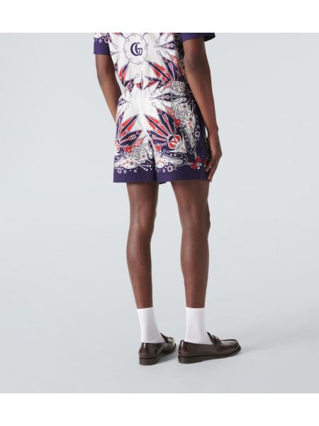Shorts aus baumwoll mit print Gucci