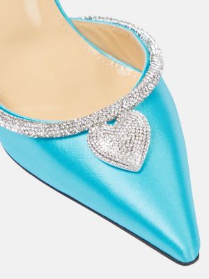 Сатенени полуотворени обувки с кристали със сърца Mach & Mach