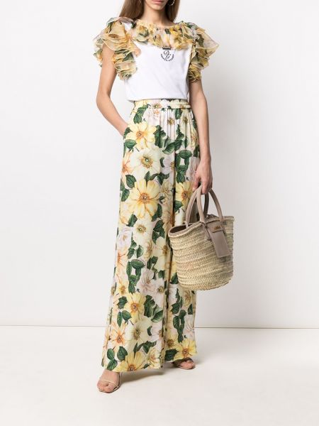 Květinová vesta s volány Dolce & Gabbana bílá