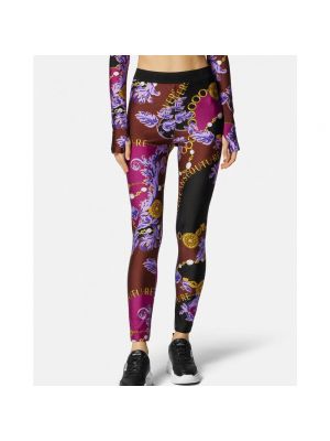 Legginsy Versace Jeans Couture fioletowe