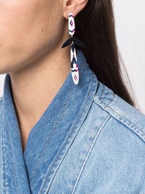 Boucles d'oreilles à imprimé à motif géométrique à boucle Isabel Marant