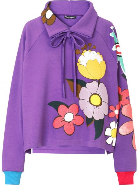 Sudadera con capucha de flores con estampado Dolce & Gabbana violeta