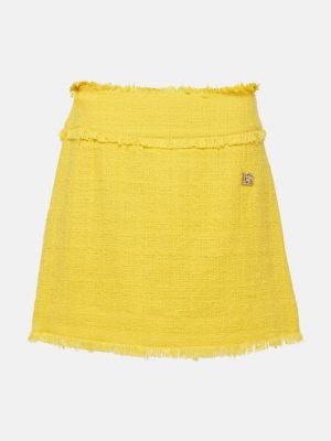 Jupe courte en coton en tweed Dolce&gabbana jaune